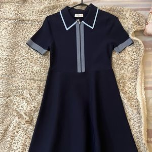 Sandro navy zip collar kinit polo dress，NWOT，Size 40